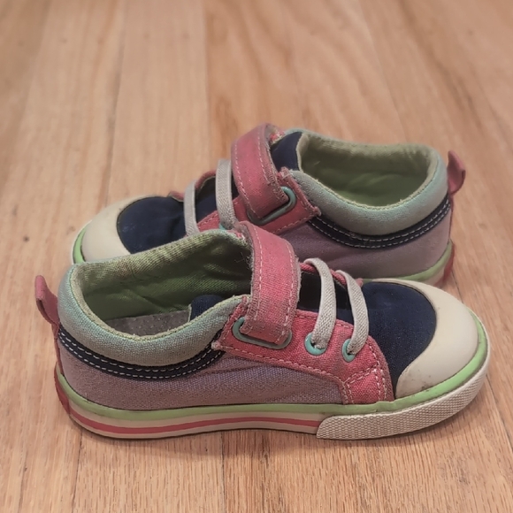 See Kai Run Kids' Navy and Pink Sneakers - Picture 4 of 6